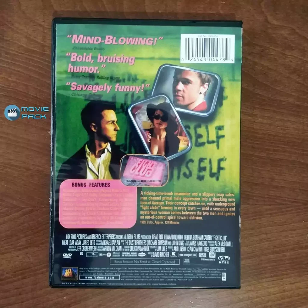 کاور فیلم Fight Club 1999 اثر دیوید فینچر با بازی برد پیت و ادوارد نورتون نسخه اورجینال